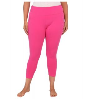 MSP by Miraclesuit Plus Size Crop Pant Legging with Core Control Womens Workout (Pink)