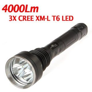 SecurityIng 4000Lm 3X CREE XM L T6 LED Super Bright 5 Models Waterproof Flashlight Torch   Basic Handheld Flashlights  