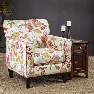 Christopher Knight Home Eli Print Cream Fabric Track Arm Accent Club Chair