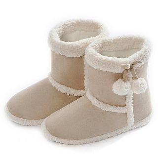 Totes Natural suedette bootie slippers