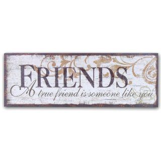 ADECO SP0035 2R Decorative Wooden Wall Sign Plaque   Home Decor with Inspirational Saying FRIENDS   Friendship Plaques