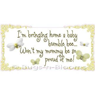 Bringing home a bumblebee mommy be so proud of me Quote Removable Vinyl Wall Sticker   Saying Bees Bumble Honey Bumblebees Bee Child's Sayings Decals Quotes for Children's, Nursery & Baby's Room Decor, Baby Walls, Girls Bedroom Art Murals 