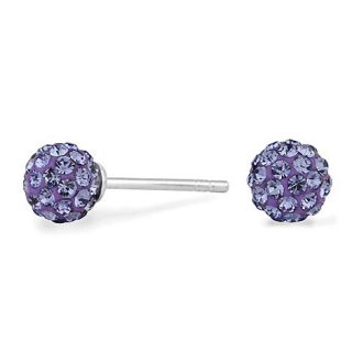 Simply Silver Pave crystal ball sterling silver stud earring