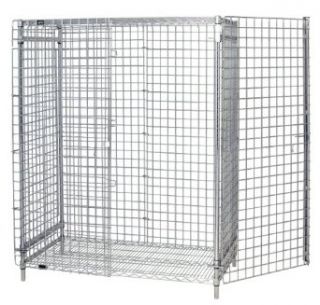 Quantum Storage Systems 2448 63SEC Wire Security Unit, Stationary, Chrome Finish, 24" Width x 48" Length x 63" Height