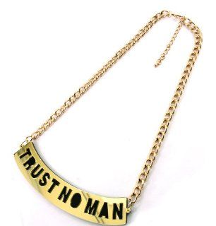Trust No Man Necklace, Color Gold and Black   Seen on Brooke Bailey (Basketball Wives LA) and Nicki Minaj Jewelry