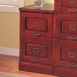 Coaster Legal/Letter File Filing Cabinet with Lock, 2 Drawer, Cherry Finish   Home Office Computer Desks