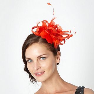 Principles by Ben de Lisi Designer orange floral feather headband