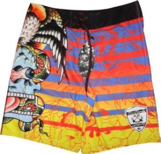 Men's Ed Hardy Swim Trunks Board Shorts Surreal Stripes Sunset Available in Several Sizes (36) at  Mens Clothing store Fashion Board Shorts