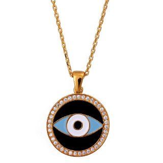 Black Enamel Silver Celebrity Evil Eye Necklace As Seen on Tv Serie Alia Jewelry