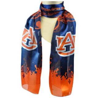 NCAA AU Auburn Tigers Fight Song Lyrics Navy Blue Orange Silky Scarf Wrap Shall  Sports Fan Apparel  Sports & Outdoors