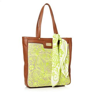 Butterfly by Matthew Williamson Designer tan butterfly embroidered shopper bag