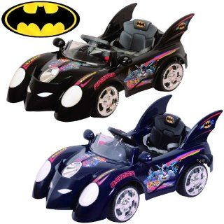 New BATMAN BATMOBILE POWER RIDE ON KIDS CAR in Blue or Black (Color sent at random)6V 10AH Battery RC Music 