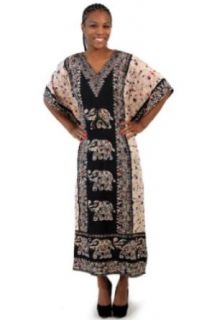 Elephant Caftan Kaftan with Drawstring Waist   Available in Several Colors (Blue) World Apparel Clothing