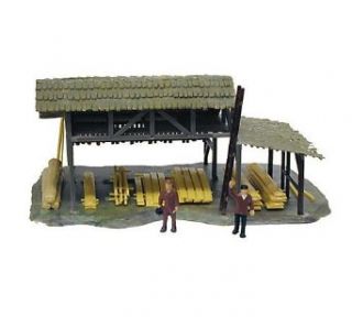 Model Power Lumber Shed With Two Figures (Built Up) Toys & Games
