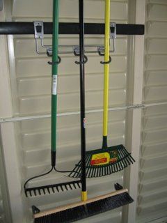Duramax Storage Shed System 3 Handle Hooks for brooms, mops, rakes, shovels, and more
