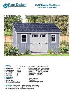 6' x 14' Deluxe Lean To Utility Garden Shed Plans Design # D0614L, Material List and Step By Step Included   Woodworking Project Plans  