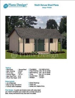 16' x 24' Guest House / Garden Storage Shed with Porch Plans   Design #P81624   Woodworking Project Plans  