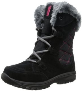 Columbia Ice Maiden Lace Waterproof Winter Boot, Black/Bright Rose, 2 M US Little Kid Snow Boots Shoes