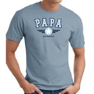 PAPA   Since Way Back When Adult Dad Pop Pop T shirt   Stonewashed Blue Clothing