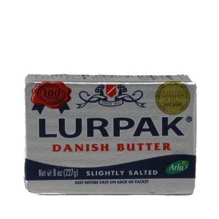 Danish Lurpak Butter   Slightly Salted (8 ounce)  Denmark Butter  Grocery & Gourmet Food