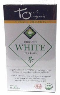 Touch Organic White Tea Bags Slightly Fermented Green Tea Blended with Rare Silver Tea Leaves and Buds 24 Bags (1 Box)  Grocery Tea Sampler  Grocery & Gourmet Food