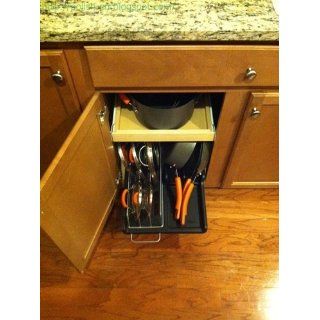 Rubbermaid Slide Out Vertical Lid and Pan Organizer (FG1H3300CSHM) Cabinet Pull Out Organizers Kitchen & Dining