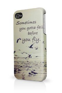 Sometimes You Gotta Fall Quote Ocean iPhone 5 Case   Fits iPhone 5 Full Print Plastic Snap On Case Cell Phones & Accessories