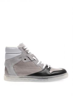 Multi block leather and suede trainers  Balenciaga  MATCHESF