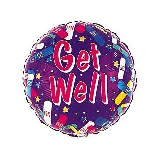 Get Well Soon 18" Bandages w/ Dots Purple Sympathy Mylar Foil Balloon 