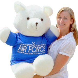 BigPlush U.S. Air Force Giant Teddy Bear Wearing T Shirt Someone in the Air Force Loves You   Blue Toys & Games