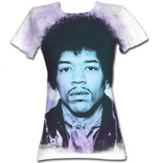 Jimi Hendrix   Womens Face T Shirt In White Clothing