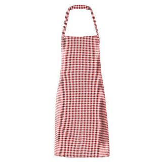 Cotton red gingham apron