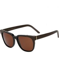 Retro Super Future '778 People' Leather Trim Sunglasses   Ursa