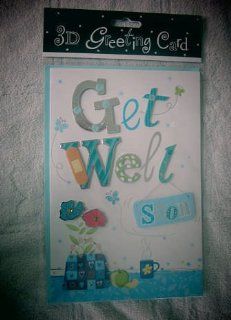 3d Greeting Card 4704 c Get Well Soon Verse Inside Reads Get Well Soon 