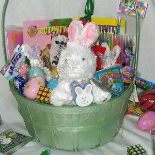 Deluxe Kids Green Easter, Birthday, Get Well Soon, Big Sister, Big Brother Gift Basket   Candy, Games, Coloring, Activites, FUN And a Webkinz Lil Kinz Toys & Games