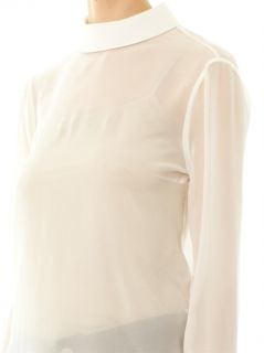 Turn down collar silk georgette blouse  Saint Laurent  MATCH
