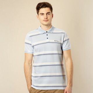 Ben Sherman Light blue horizontal stripe polo shirt