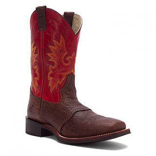 Double H Boots DH3582 11 Inch Magnificent 7 Wide Square Toe Roper  Men's   Tobacco/Fire Engine Red Leather