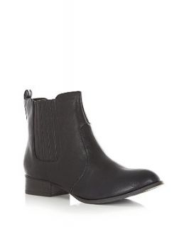Black Leather Look Chelsea Boots