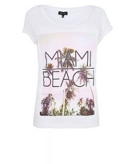 White Miami Beach T Shirt