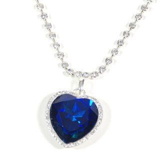 Silberton blau Herz des Ozeans Stil Halskette   Anhnger misst ca 3,5 x 4 cm ausgezeichnete Qualitt, kommt verpackt Schmuck