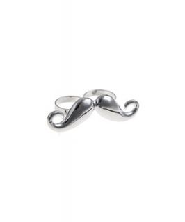 Silver Moustache Double Ring