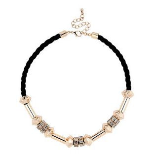 Mood Crystal and gold rondel twisted cord necklace  