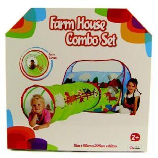 Spieltunnel mit Zelt FARM Bauernhof PopUp Kriechtunnel Spielzeug