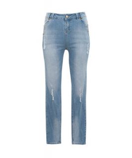 Inspire 32in Pale Blue Stud Pocket Skinny Jeans