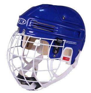Worker Junior Eishockey Helm mit Gitter Gr 55 57 blau Sport & Freizeit