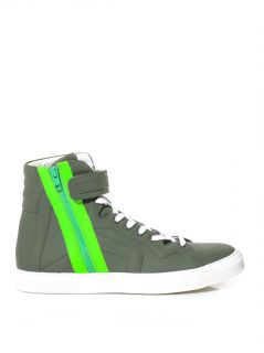 Neon zip leather trainers  Pierre Hardy