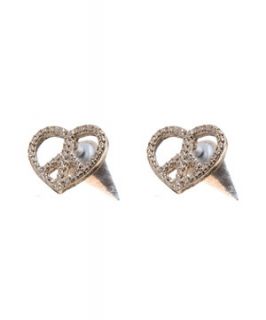 Gold Heart Spike Tunnel Earrings