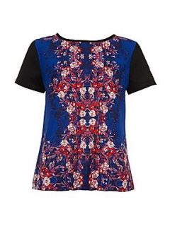 Yumi Mirrored floral top Blue