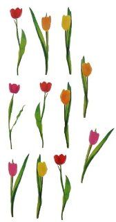 11 tlg. Set XL Fensterbild / Sticker   verschiedene Blumen Tulpen   Aufkleber Fensterbilder Tulpe Blume Spielzeug